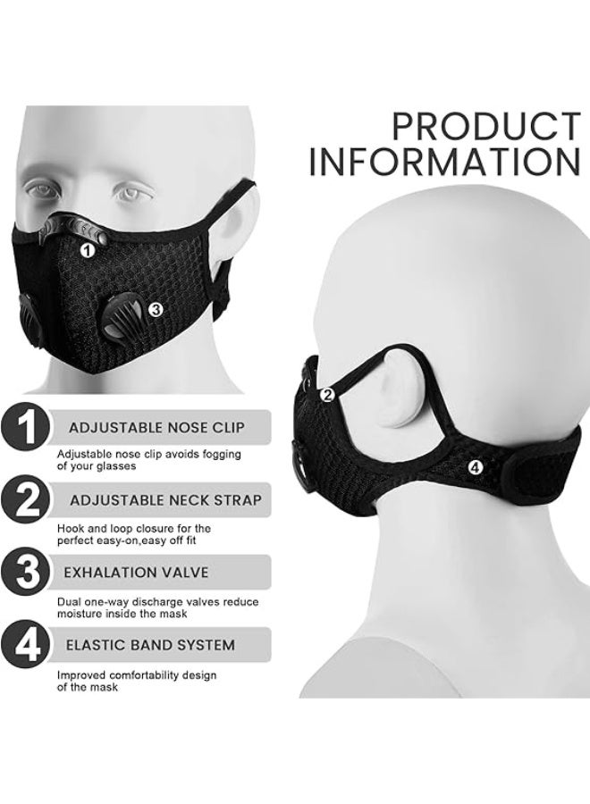 ٦ كمامات غبار قابلة للتنفس وقابلة لإعادة الاستخدام مع ١٢ فلتر فحم نشط لأعمال النجارة - Image 2